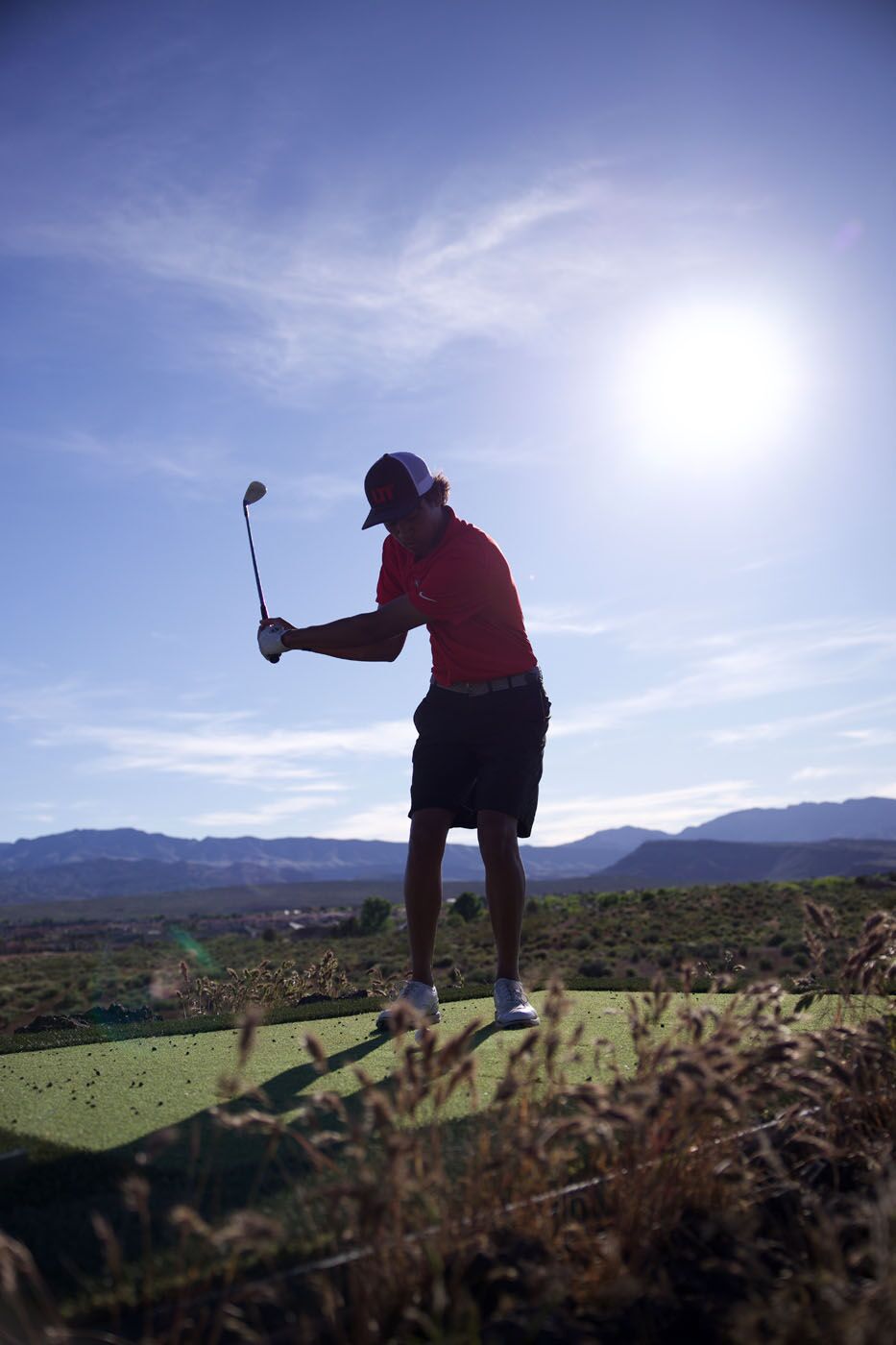 A golfer on a course in Delray Beach, FL.