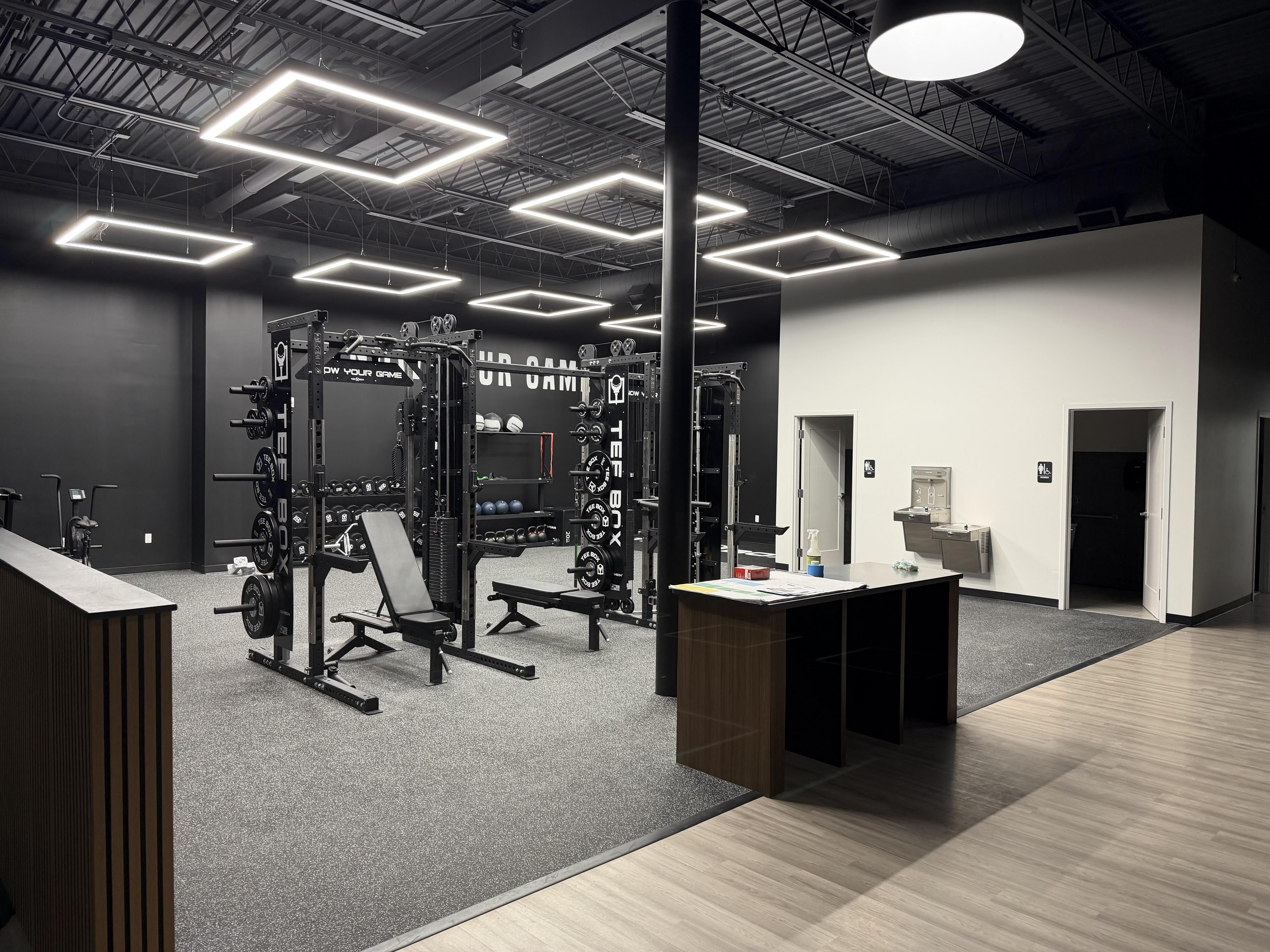Tee Box West Omaha gym area.