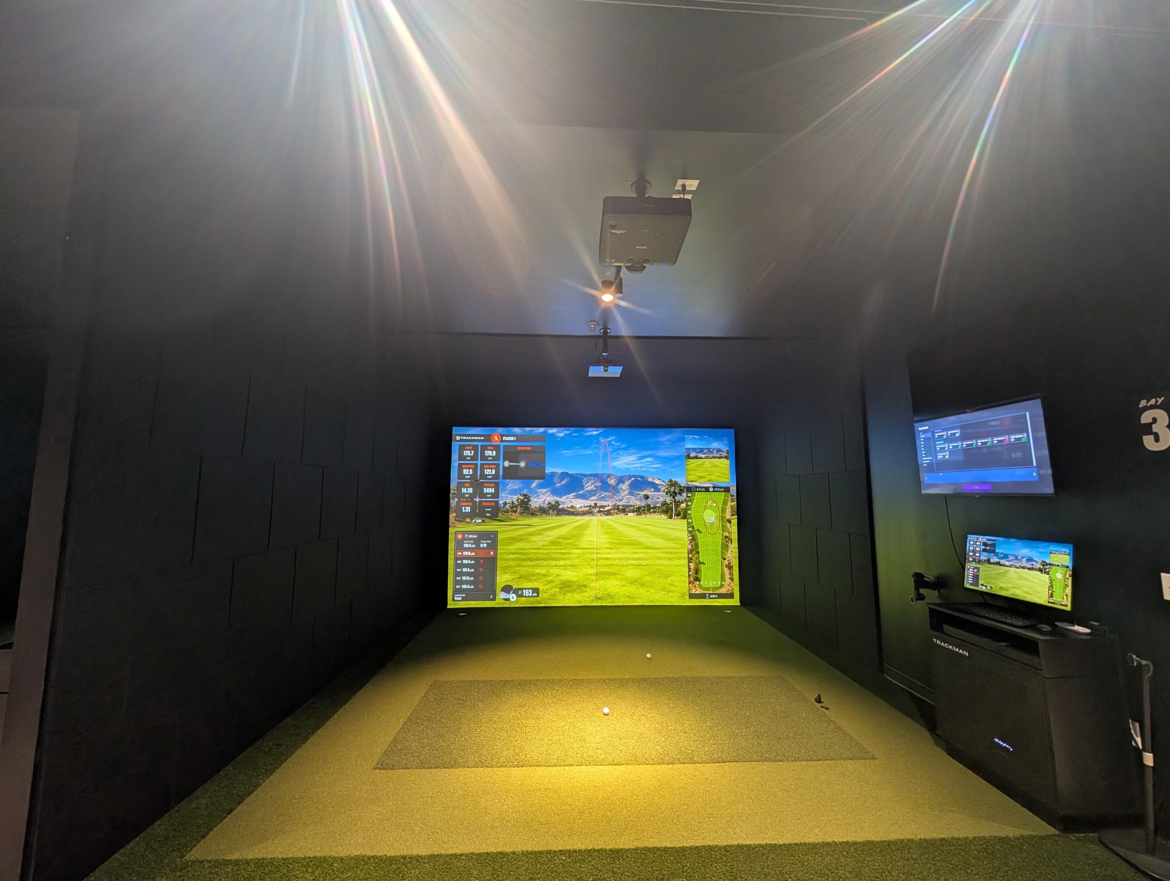 Tee Box West Chester virtual golf screen.
