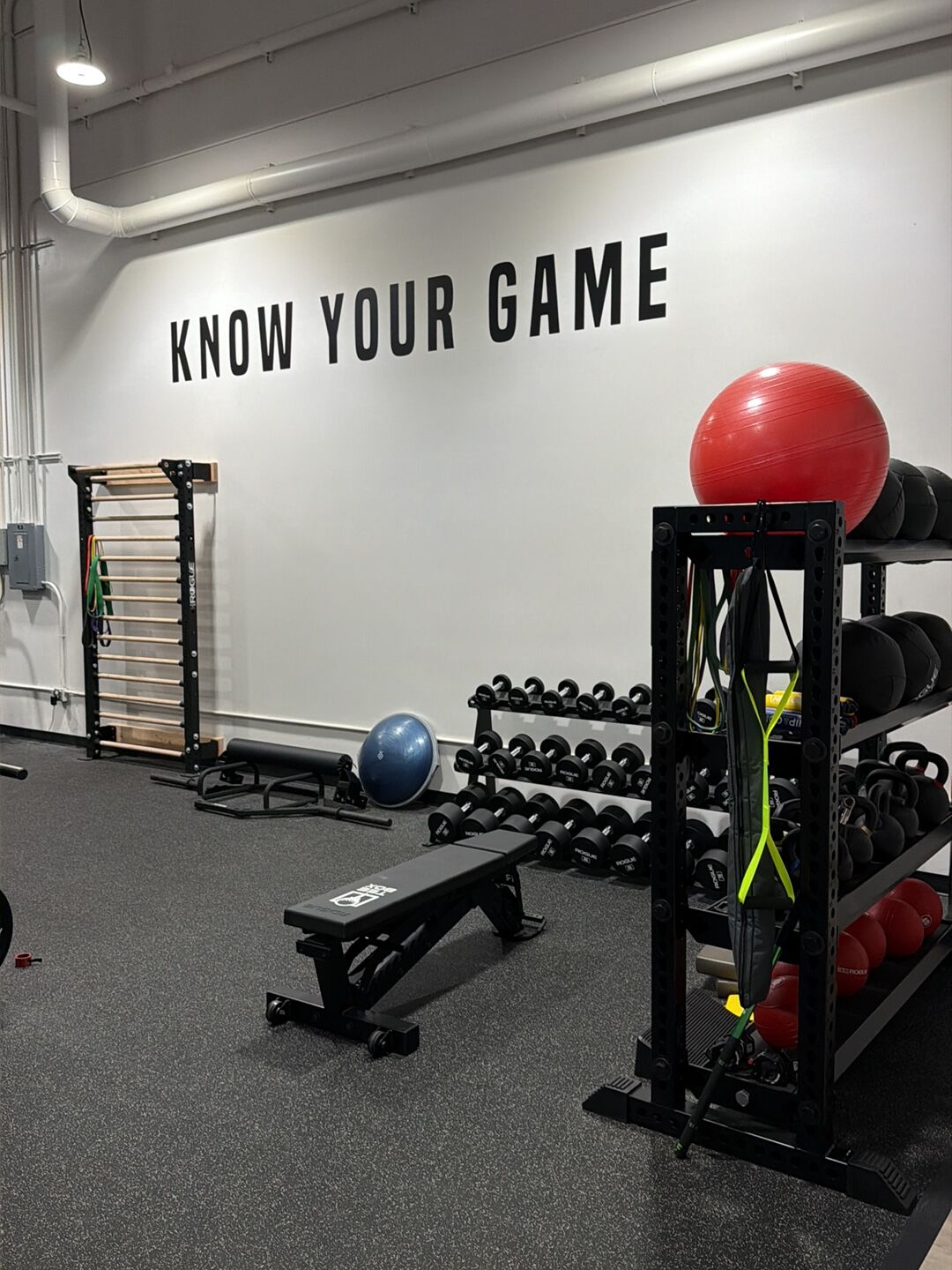 Tee Box Meridian weight room.