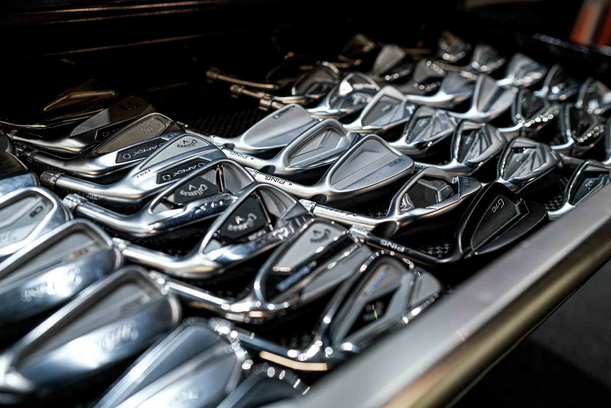 An image of a club heads and equipment at Tee Box Houston, TX.
